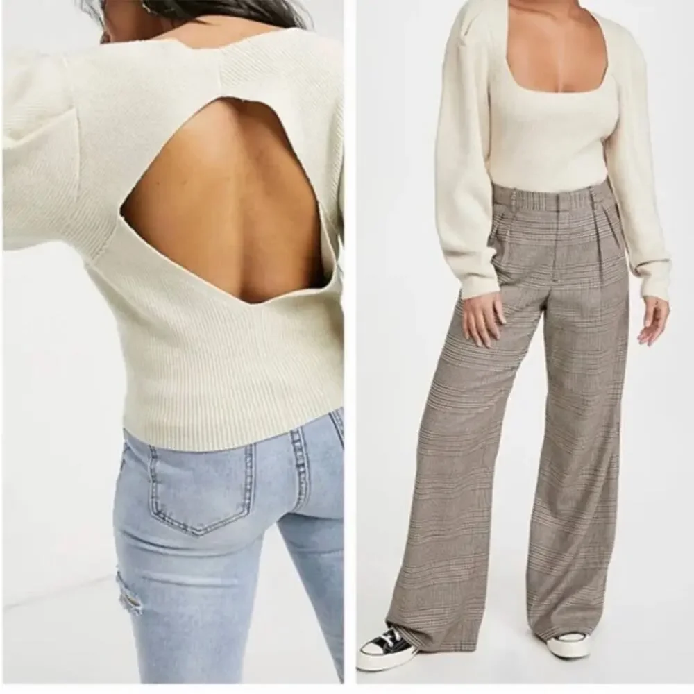 Free People Saffron Top in Oatmeal sweater Sz XS